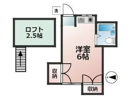 サングリーン平成(ワンルーム/1階)の間取り写真