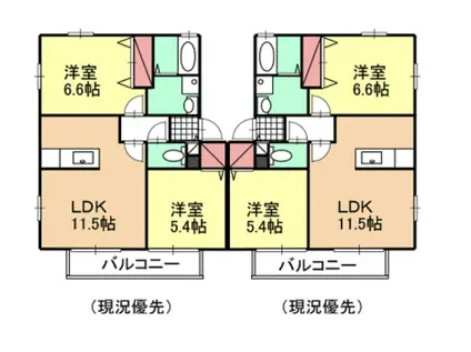 ＪＲ東海道本線 天竜川駅 徒歩43分 2階建 築9年(2LDK/1階)の間取り写真