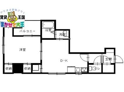 クオーレ賑町(1DK/7階)の間取り写真