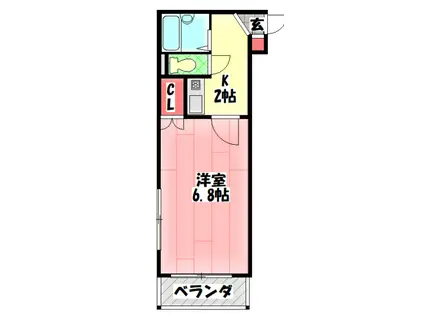 メゾン・ドゥ・シェポル(1K/4階)の間取り写真