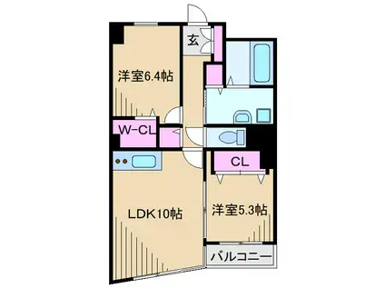 メゾンサンワ(2LDK/3階)の間取り写真