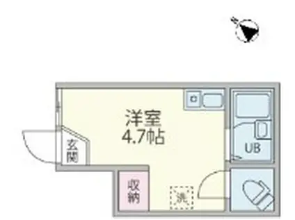 レジデンス高田馬場(ワンルーム/1階)の間取り写真