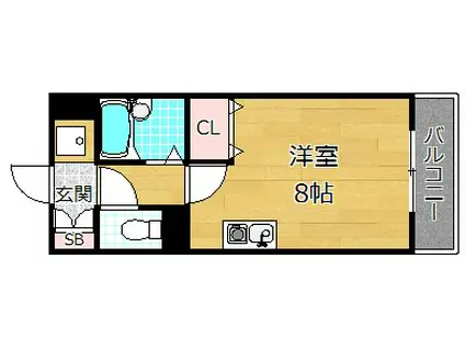Mプラザ香里弐番館(ワンルーム/2階)の間取り写真