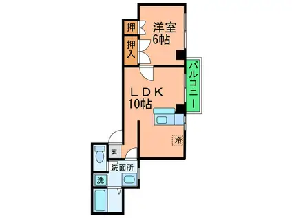 八坂コーポ(1LDK/3階)の間取り写真
