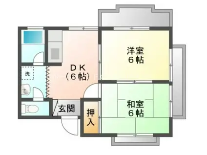 三栄マンション(2DK/5階)の間取り写真