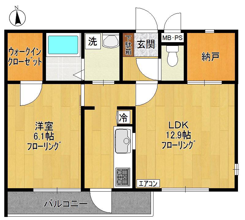 グリーンフィールド(1SLDK/1階)の間取り写真