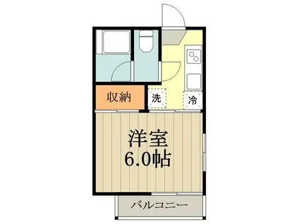 コーポ前原V(1K/2階)の間取り写真