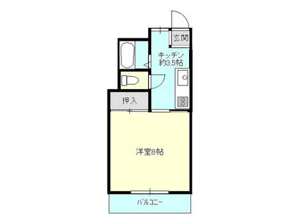 コーポ高松(1K/2階)の間取り写真