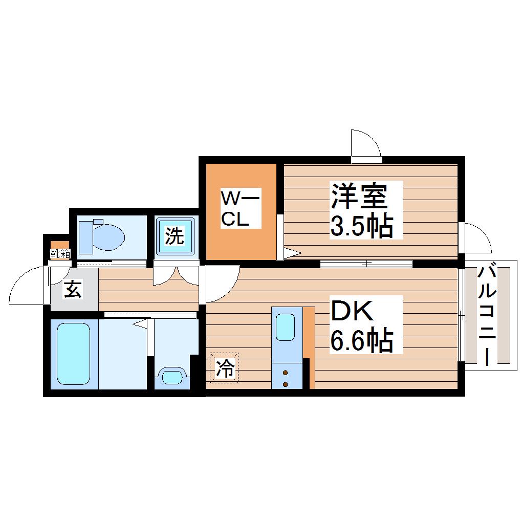 FINECOURT(1DK/1階)の間取り写真