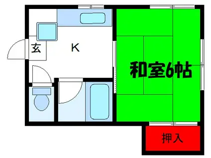 黒田マンション(1K/3階)の間取り写真