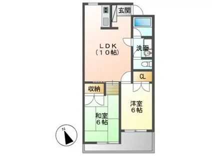 エルネックス本山(2LDK/1階)の間取り写真