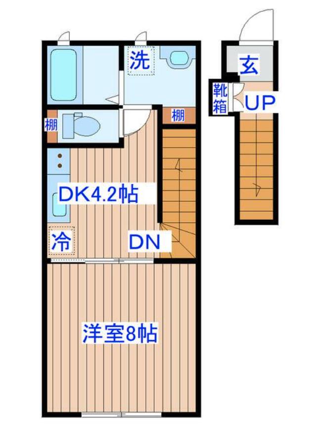 ハーランエステート(1K/2階)の間取り写真