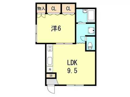 ときわ花山ハイツ(1LDK/1階)の間取り写真