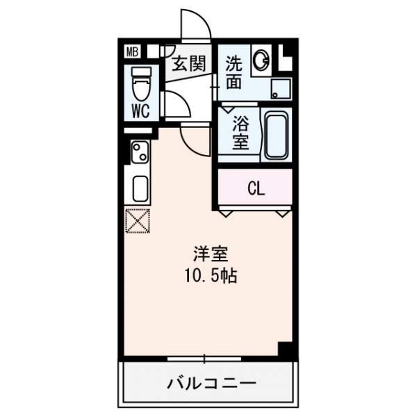 メルベーユ高井田(ワンルーム/3階)の間取り写真