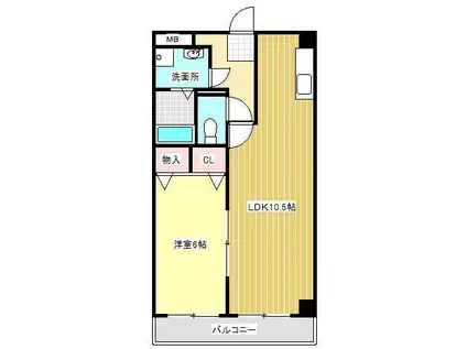 エテルネルソレイユIII(1LDK/3階)の間取り写真