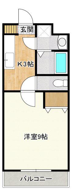 MAISON SKYHAWK II(1K/2階)の間取り写真