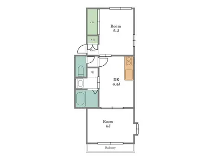 サンハイツ吉祥寺2号館(2DK/1階)の間取り写真