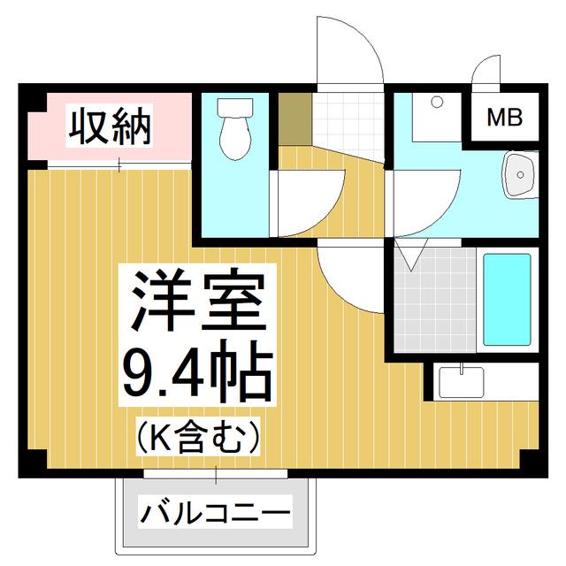 シンシア21NM(ワンルーム/2階)の間取り写真