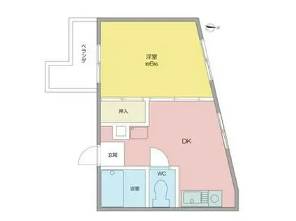 サンシティ南明(1DK/1階)の間取り写真