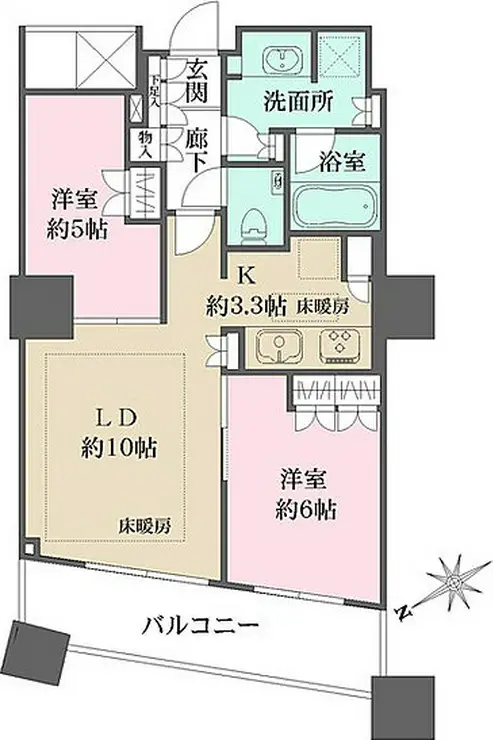 ザ・パークハウス西新宿タワー60 23階階 間取り