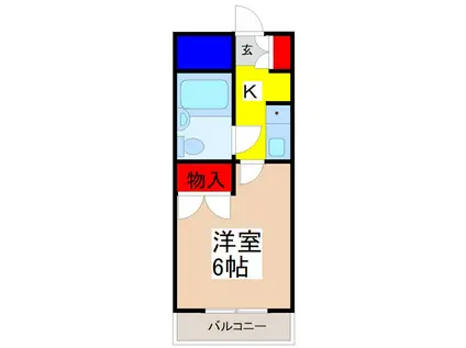 JVC滝本コーポ(1K/3階)の間取り写真