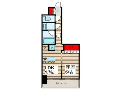 エスティメゾン錦糸町II(1LDK/6階)の間取り写真