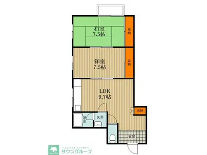 クレシア(2LDK/1階)の間取り写真