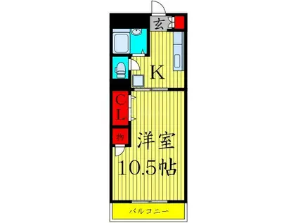 清和マンション(1K/2階)の間取り写真