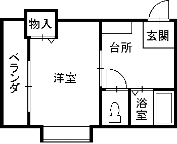Kプラザ(1K/3階)の間取り写真