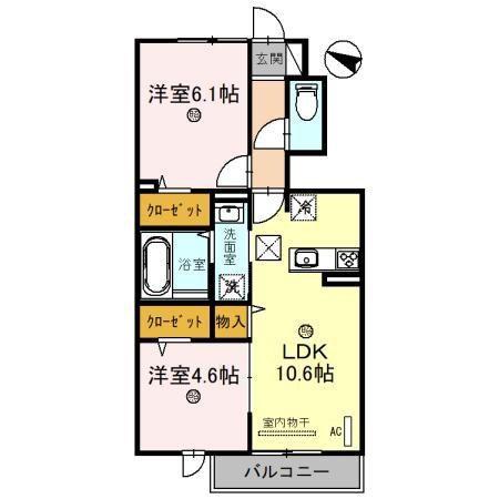 ルートサンヨウ(2LDK/1階)の間取り写真