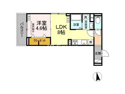 セレスティア亀有(1LDK/2階)の間取り写真