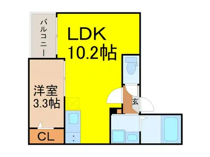 JACK ODAKAIV(1LDK/3階)の間取り写真