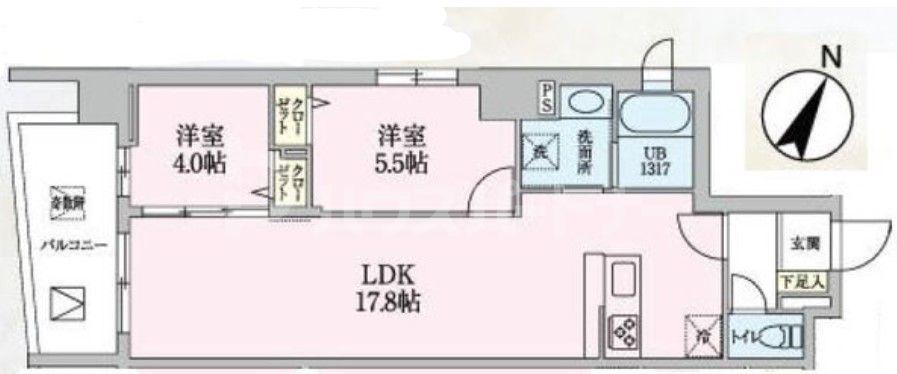 LUCE(2LDK/4階)の間取り写真