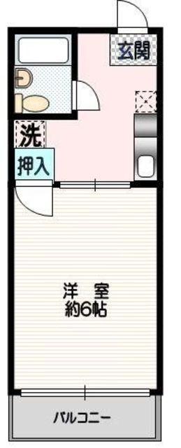 シティハイム開盛II(1K/2階)の間取り写真