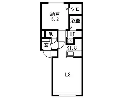 グランメールウエスト9(1LDK/1階)の間取り写真