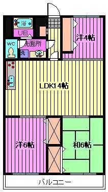 ＪＲ京浜東北線 蕨駅 徒歩15分 9階建 築50年(3LDK/7階)の間取り写真