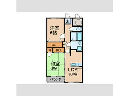 セピアコート(2LDK/3階)の間取り写真