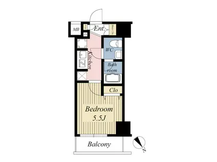 AZEST北千住(1K/5階)の間取り写真