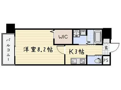 アクシオ北九州(1K/13階)の間取り写真