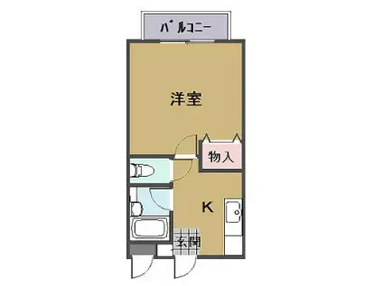 コーポスタシオン(1K/1階)の間取り写真