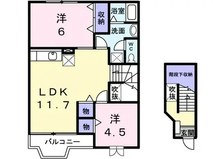KSル・クープルI(2LDK/2階)の間取り写真