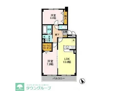 パルーテ(2LDK/3階)の間取り写真