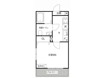 エムクオート淵野辺1(1K/1階)の間取り写真