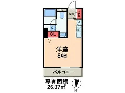 パークアクシス亀戸(1K/10階)の間取り写真