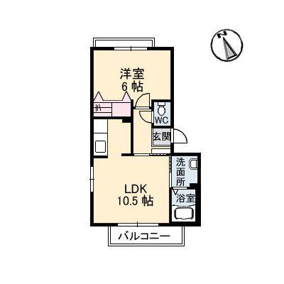 シャーメゾン大供(1LDK/1階)の間取り写真