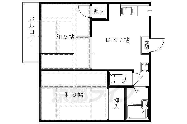 フレグランスM(2DK/2階)の間取り写真