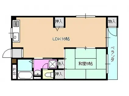 小川マンション(1LDK/3階)の間取り写真