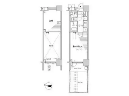 パークアクシス辰巳ステージ(1K/1階)の間取り写真
