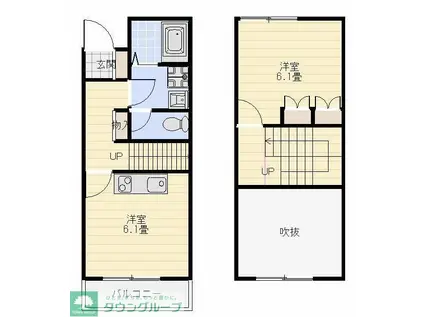 TPハイツ(1DK/2階)の間取り写真