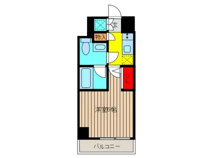 ラフィスタ蕨中央ヴェルシード(1K/5階)の間取り写真